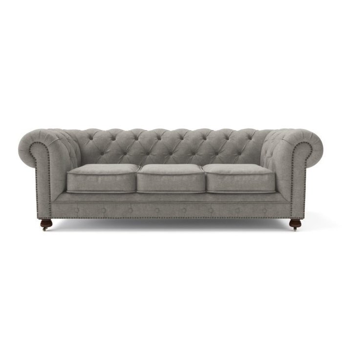 Трехместный диван Chesterfield Lux серый