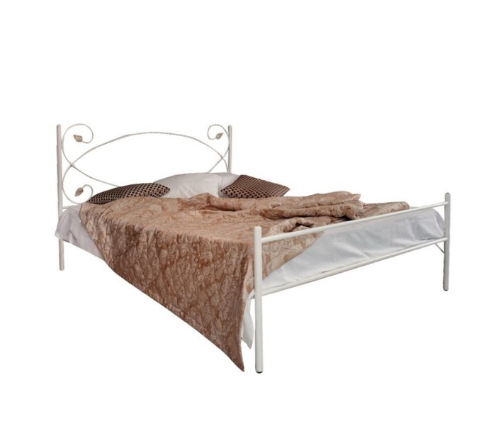Кованая кровать Виктория 180х200 белого цвета - купить Кровати для спальни по цене 30990.0