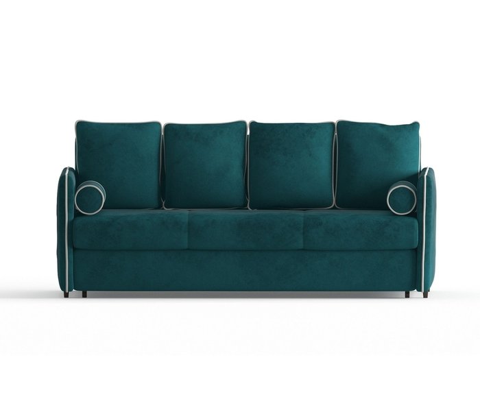 Диван-кровать Адмирал в обивке из велюра темно-зеленого цвета  - купить Прямые диваны по цене 44590.0
