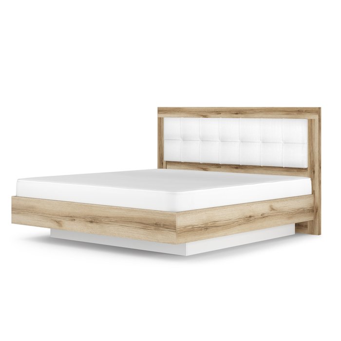 Кровать Вега 140х200 бело-бежевого цвета с подъемным механизмом