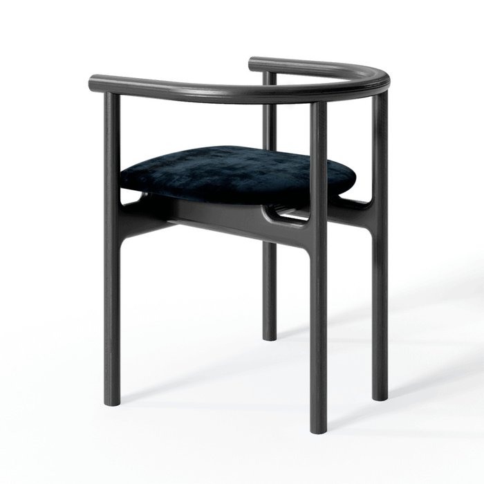 Полукресло Inge black/velvet black с мягким сидением - лучшие Обеденные стулья в INMYROOM