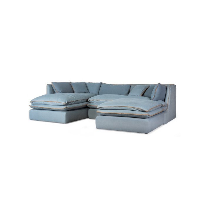 Модульный диван Gross голубого цвета - купить Угловые диваны по цене 309028.0