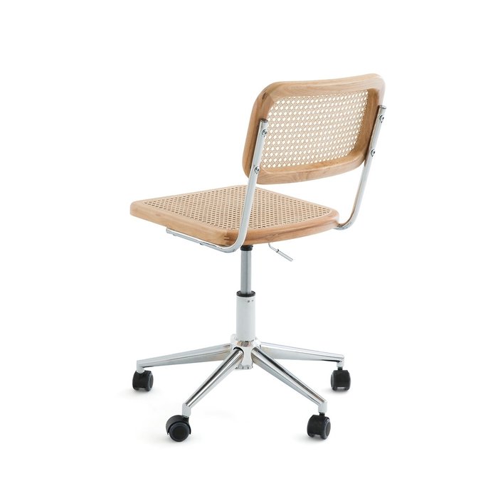 Стул офисный из плетеного материла с колесиками Cedak бежевого цвета - лучшие Офисные кресла в INMYROOM