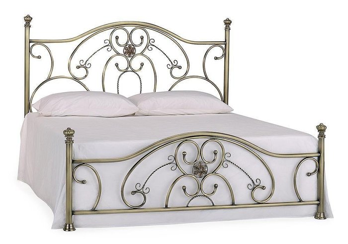 Кровать металлическая Elizabeth 140х200 антично-медного цвета 