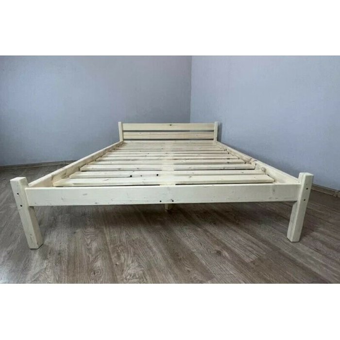 Кровать Классика сосновая 140х190 бежевого цвета - лучшие Кровати для спальни в INMYROOM