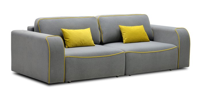 Диван-кровать Тулон серо-желтого цвета - купить Прямые диваны по цене 43300.0