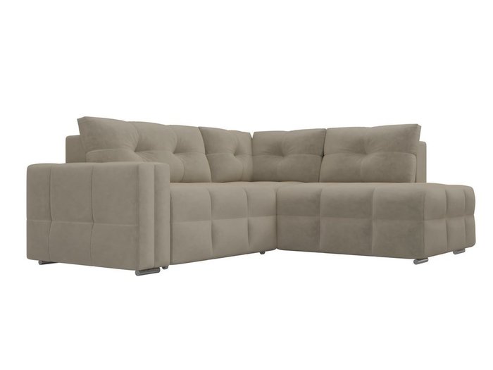 Угловой диван-кровать Леос бежевого цвета