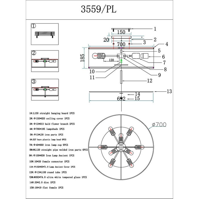 Светильник потолочный Newport 3550 3559/PL brass - купить Подвесные люстры по цене 49291.0 Светильник потолочный Newport 3550 3559/PL brass - купить Подвесные люстры по цене 49291.0