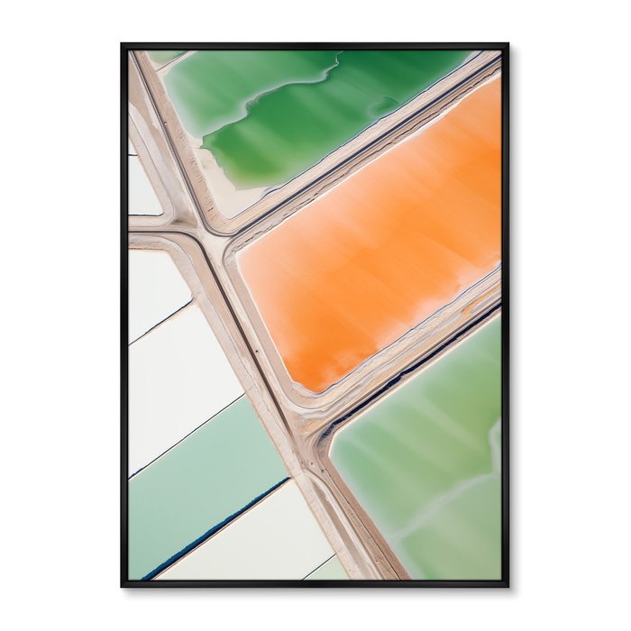 Набор из двух репродукций картин Salt lakes, orange, green, 2024г. - лучшие Картины в INMYROOM