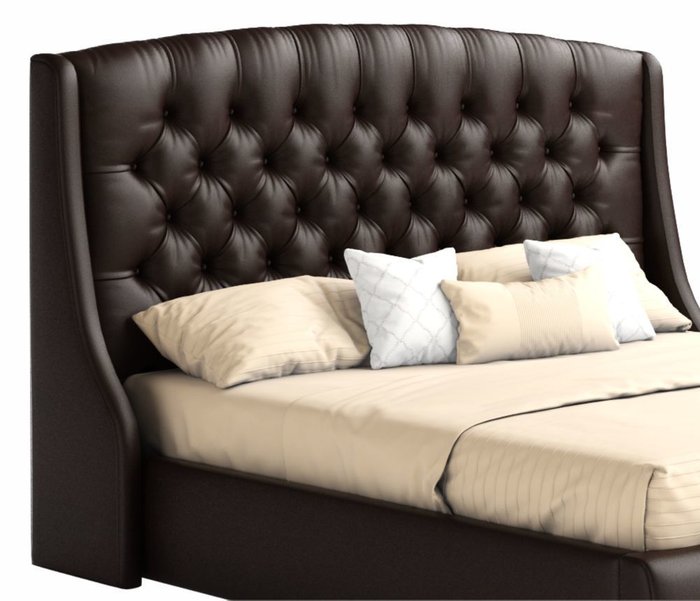 Кровать Стефани 140х200 с подъемным механизмом темно-коричневого цвета - купить Кровати для спальни по цене 32850.0