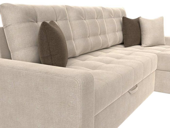 Угловой диван-кровать Ливерпуль  бежевого цвета правый угол - лучшие Угловые диваны в INMYROOM