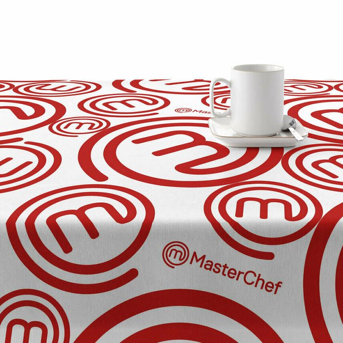 Скатерть устойчивая к пятнам Masterchef 150х300 белого цвета с рисунком - лучшие Скатерти в INMYROOM