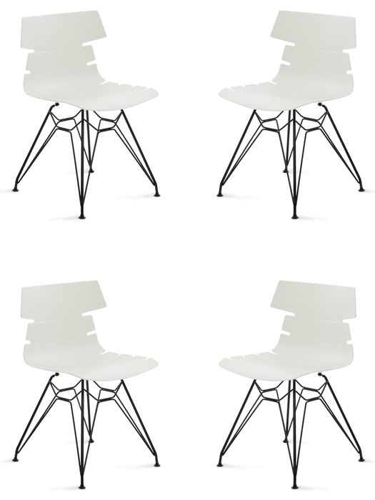 Набор из четырех стульев Hansen белого цвета