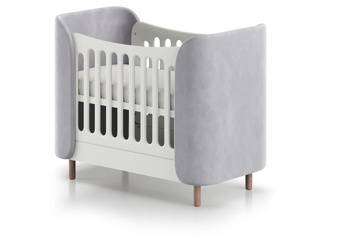 Кроватка Kidi Soft mini 60х120 серого цвета