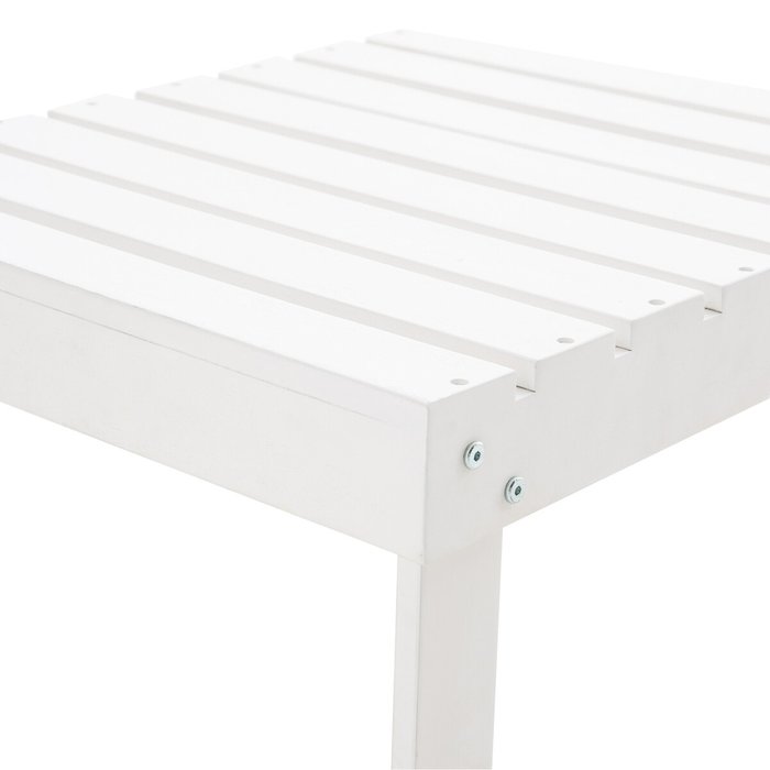 Подставка для ног или низкий столик Zeda из акации белого цвета - лучшие Садовые столы в INMYROOM