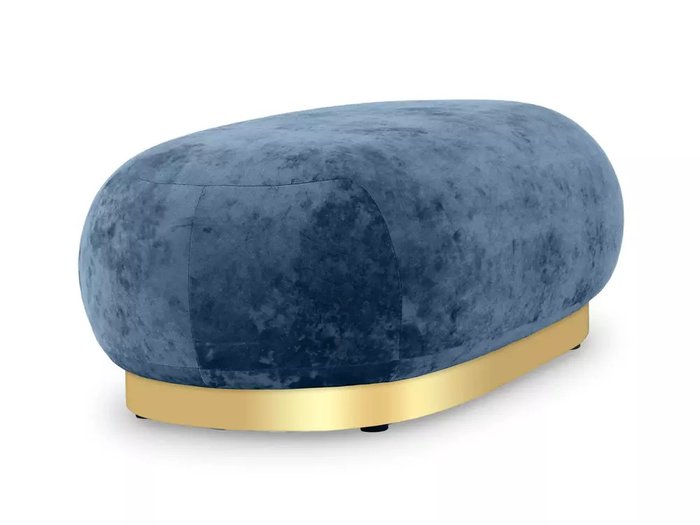 Банкетка Lucca синего цвета с золотым основанием - лучшие Банкетки в INMYROOM