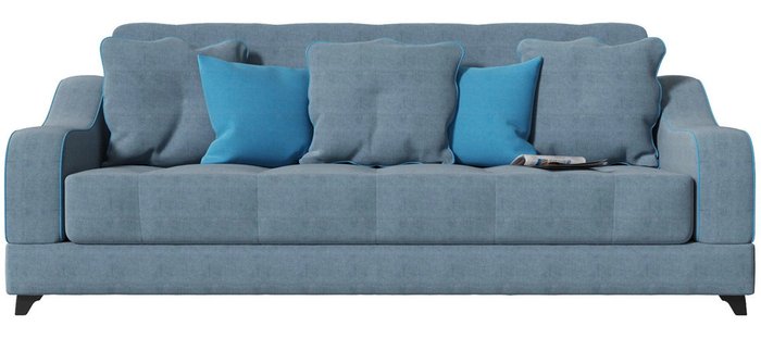 Диван-кровать прямой Шеффилд синего цвета - купить Прямые диваны по цене 41034.0