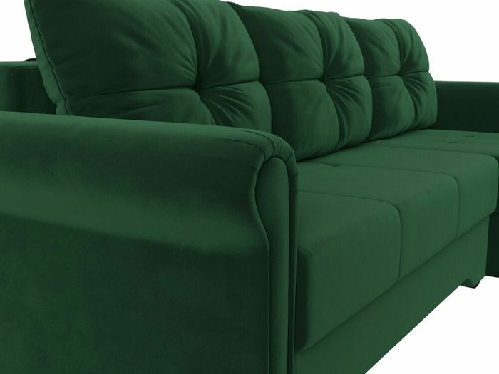 Угловой диван-кровать Леон зеленого цвета правый угол - лучшие Угловые диваны в INMYROOM