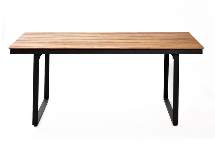 Обеденный стол Tора 180 бежево-черного цвета - купить Садовые столы по цене 62890