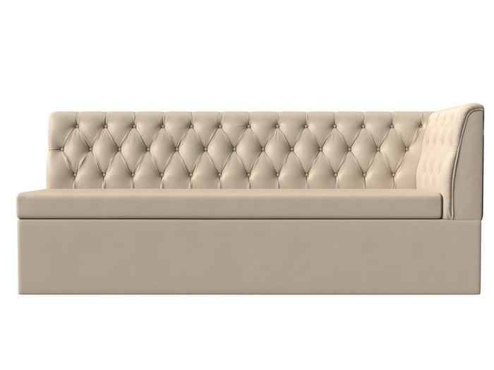 Диван-кровать Маркиз бежевого цвета (экокожа) с углом справа - купить Прямые диваны по цене 35999.0