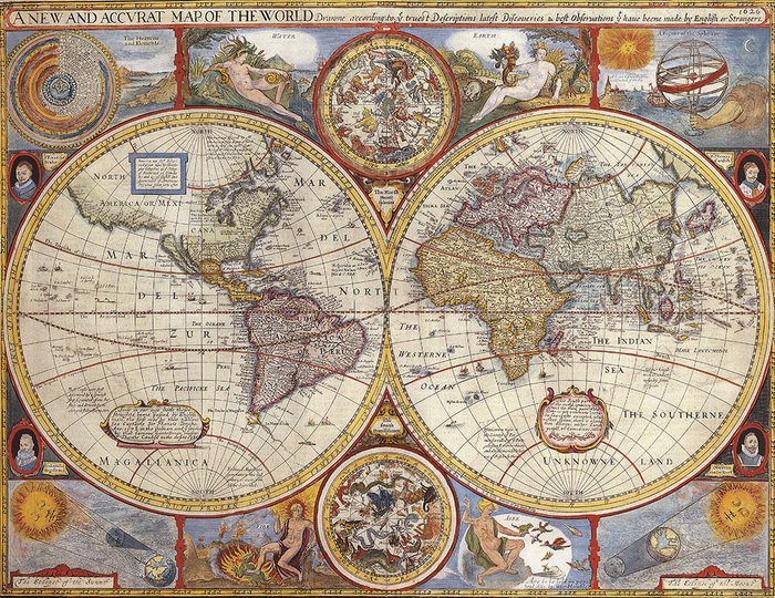Картина (репродукция, постер): Карта старинная 1626г 