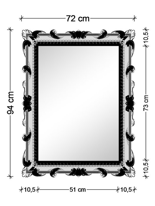 Зеркало Лива Черный серебро - купить Настенные зеркала по цене 15000.0