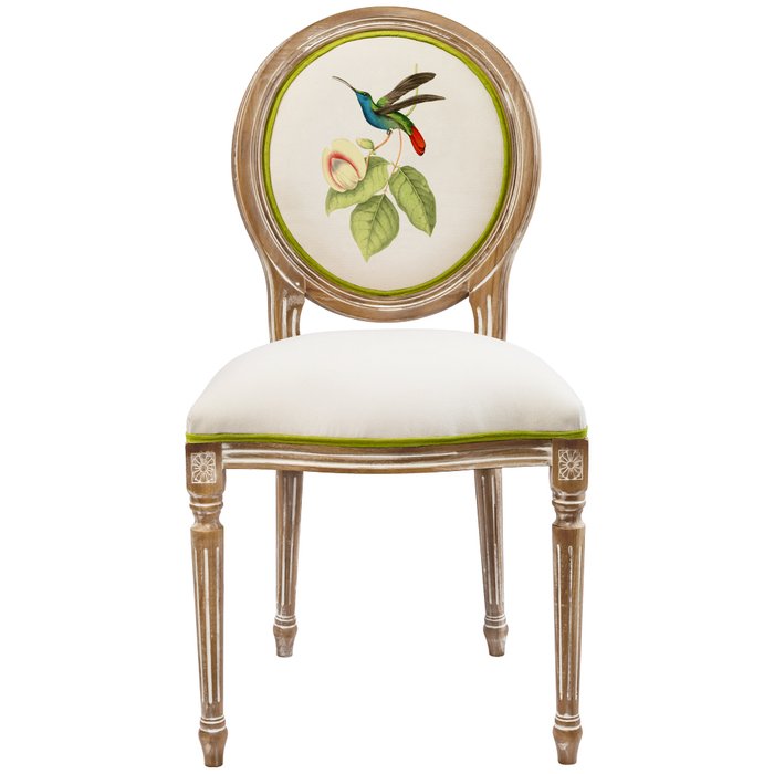 Стул Птица драгоценности с принтом 12 бежевого цвета - купить Обеденные стулья по цене 32000.0