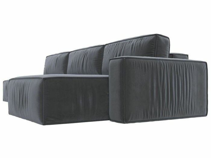 Угловой диван-кровать Прага модерн лонг серого цвета правый угол - лучшие Угловые диваны в INMYROOM