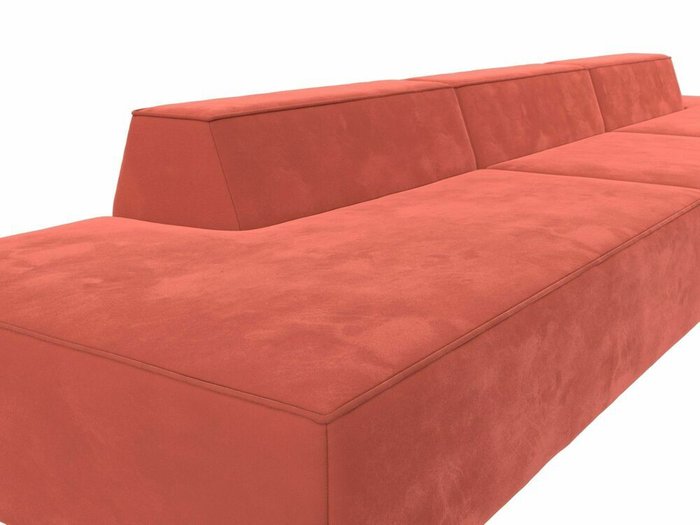 Прямой модульный диван Монс Лонг кораллового цвета - лучшие Прямые диваны в INMYROOM