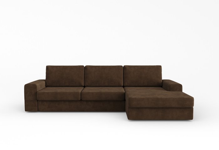 Диван-кровать угловой правый Lagom коричневого цвета - купить Угловые диваны по цене 86889.0