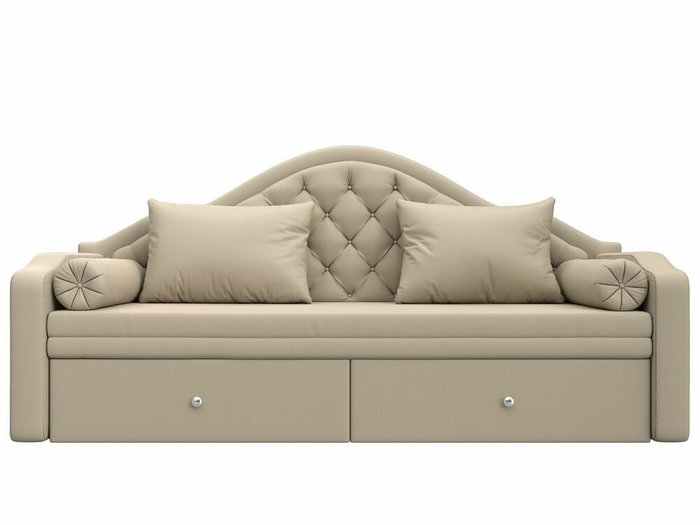 Диван-кровать Сойер бежевого цвета (экокожа) - купить Прямые диваны по цене 49999.0