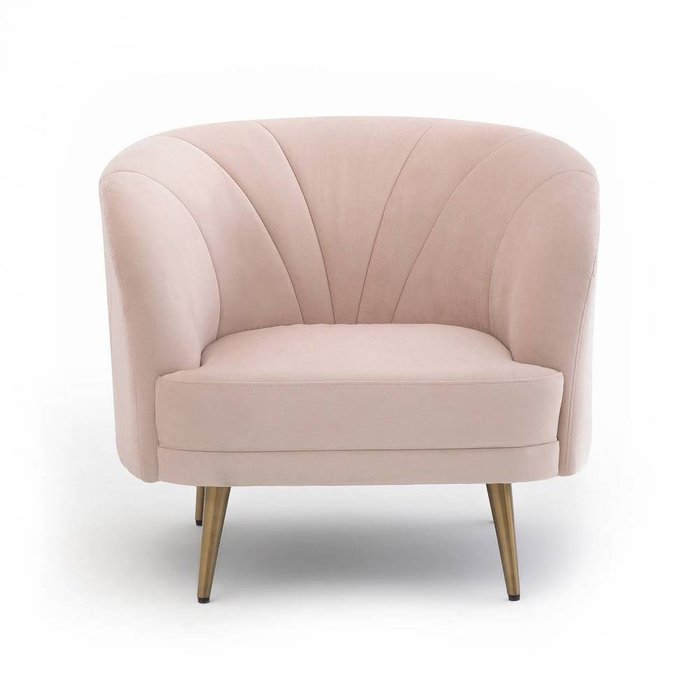 Кресло велюровое Leone розового цвета - купить Интерьерные кресла по цене 36808.0