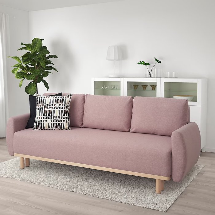 Диван-кровать Tulisia розового цвета - купить Прямые диваны по цене 59990.0