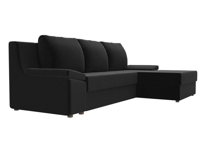 Угловой диван-кровать Челси черного цвета - лучшие Угловые диваны в INMYROOM