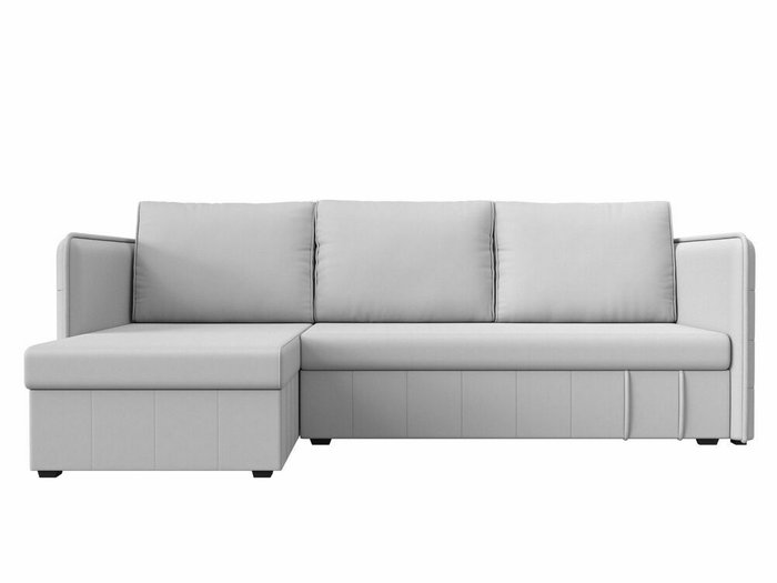 Угловой диван-кровать Слим белого цвета (экокожа) левый угол - лучшие Угловые диваны в INMYROOM