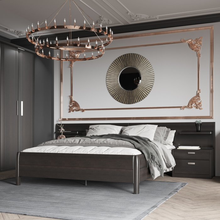 Кровать Илона 180х200 темно-коричневого цвета - купить Кровати для спальни по цене 113250.0
