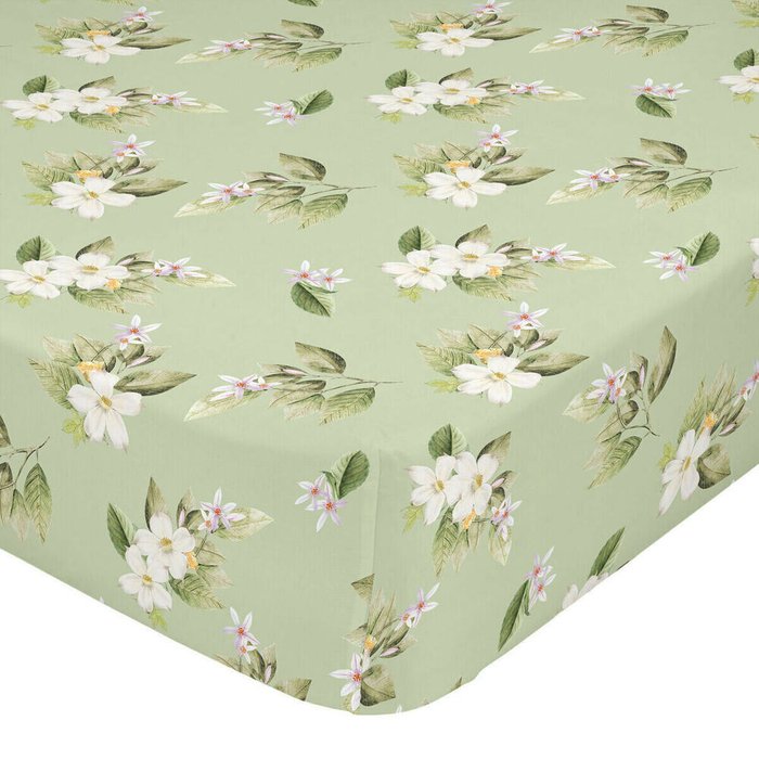 Простынь нижняя Azahara 160x200 зеленого цвета