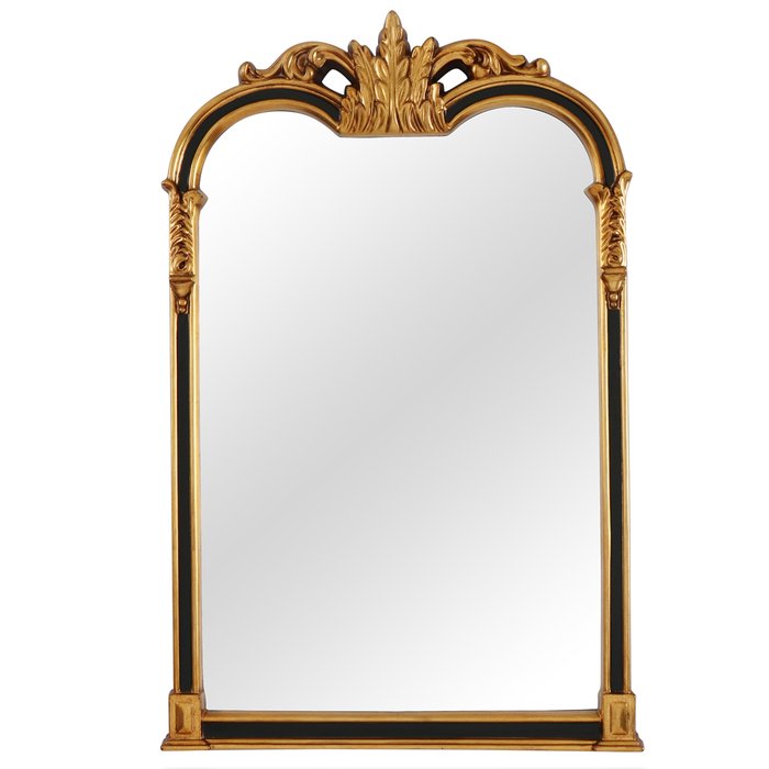 Настенное зеркало Флавия в черно-золотой раме 
