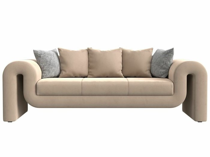 Прямой диван Волна бежевого цвета - купить Прямые диваны по цене 52999.0