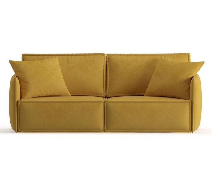 Диван-кровать из велюра Лортон желтого цвета - купить Прямые диваны по цене 41590.0