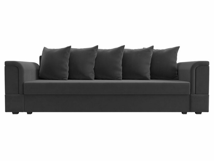 Диван-кровать Лига 005 темно-серого цвета (велюр) - купить Прямые диваны по цене 30999.0