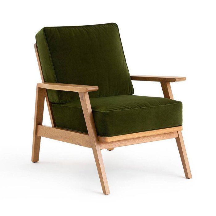 Кресло винтажное Linna темно-зеленого цвета