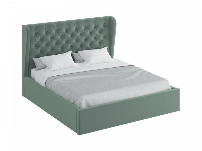 Кровать Jazz серо-зеленого цвета с подъемным механизмом 200х200