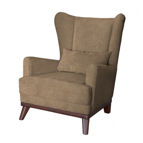 Кресло Оскар в обивке из велюра коричневого цвета