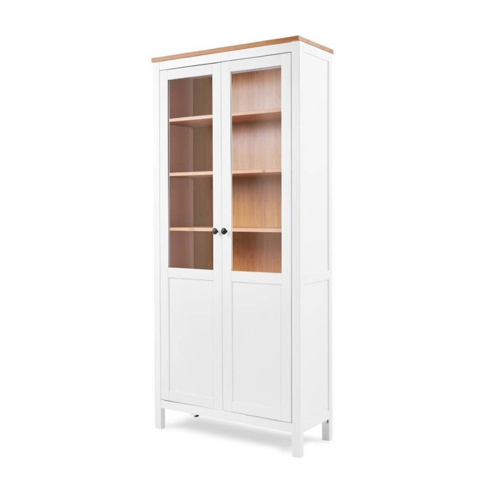 Книжный шкаф Кымор бело-коричневого цвета