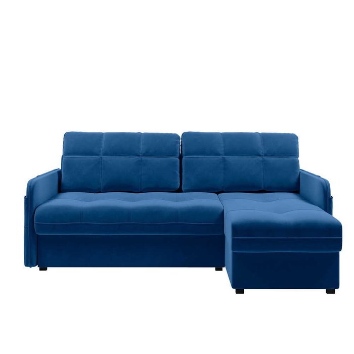 Угловой диван-кровать Киль синего цвета