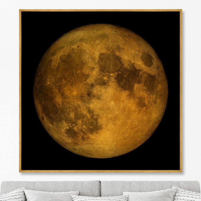 Репродукция картины на холсте Full lunar view, on a black 105х105