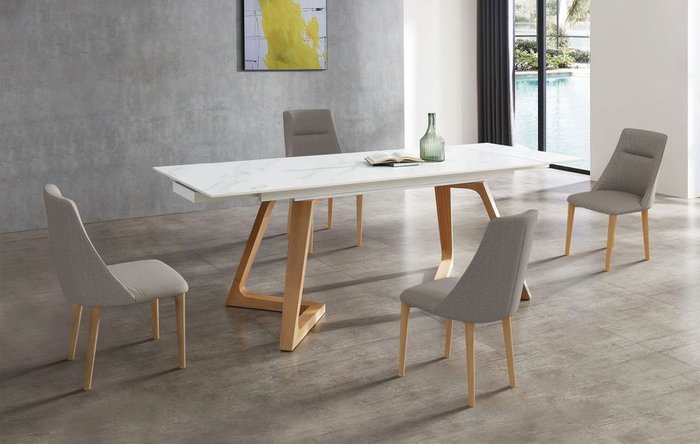 Раскладной обеденный стол Sorrento L с белой столешницей - купить Обеденные столы по цене 138860.0