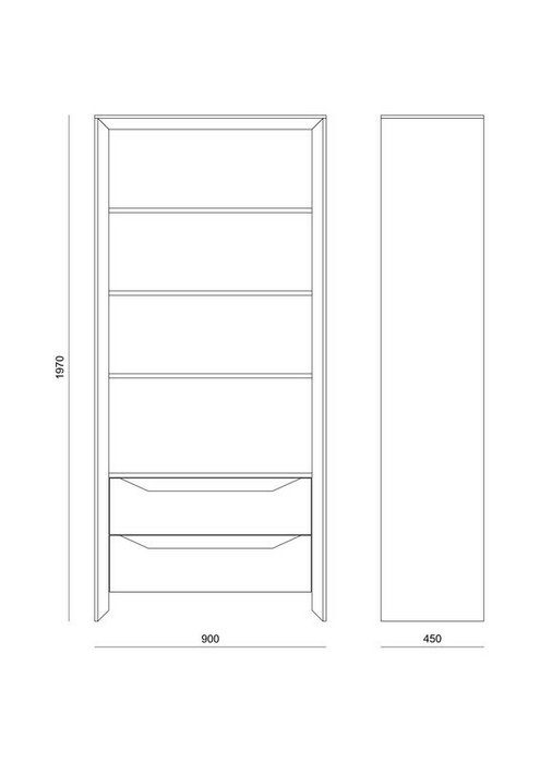 Открытый книжный шкаф Frame цвет седой орех - лучшие Книжные шкафы в INMYROOM