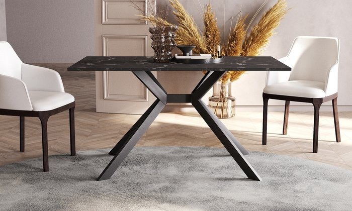 Обеденный стол Квазар черного цвета - купить Обеденные столы по цене 45800.0